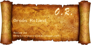 Orsós Roland névjegykártya