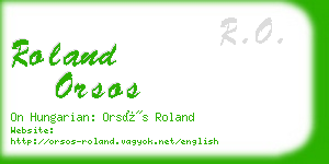 roland orsos business card
