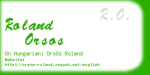 roland orsos business card